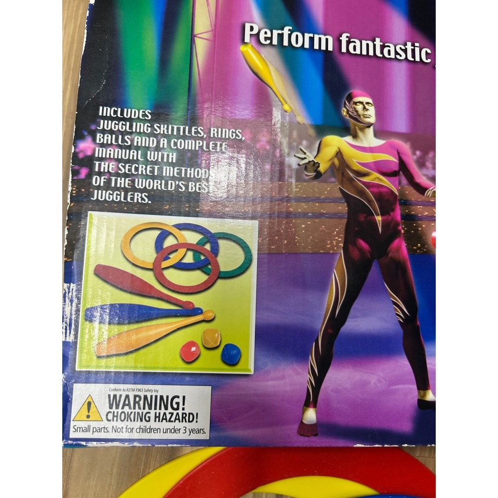 VTG Borras Juggling Set Skittles Rings Balls Manual 7+ W/ Box RARE COMPLETE Toy - Picture 4 of 11